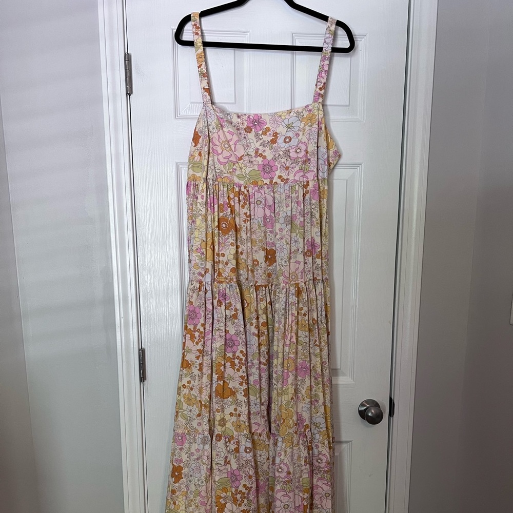 Free people floral maxi dress size large NWT